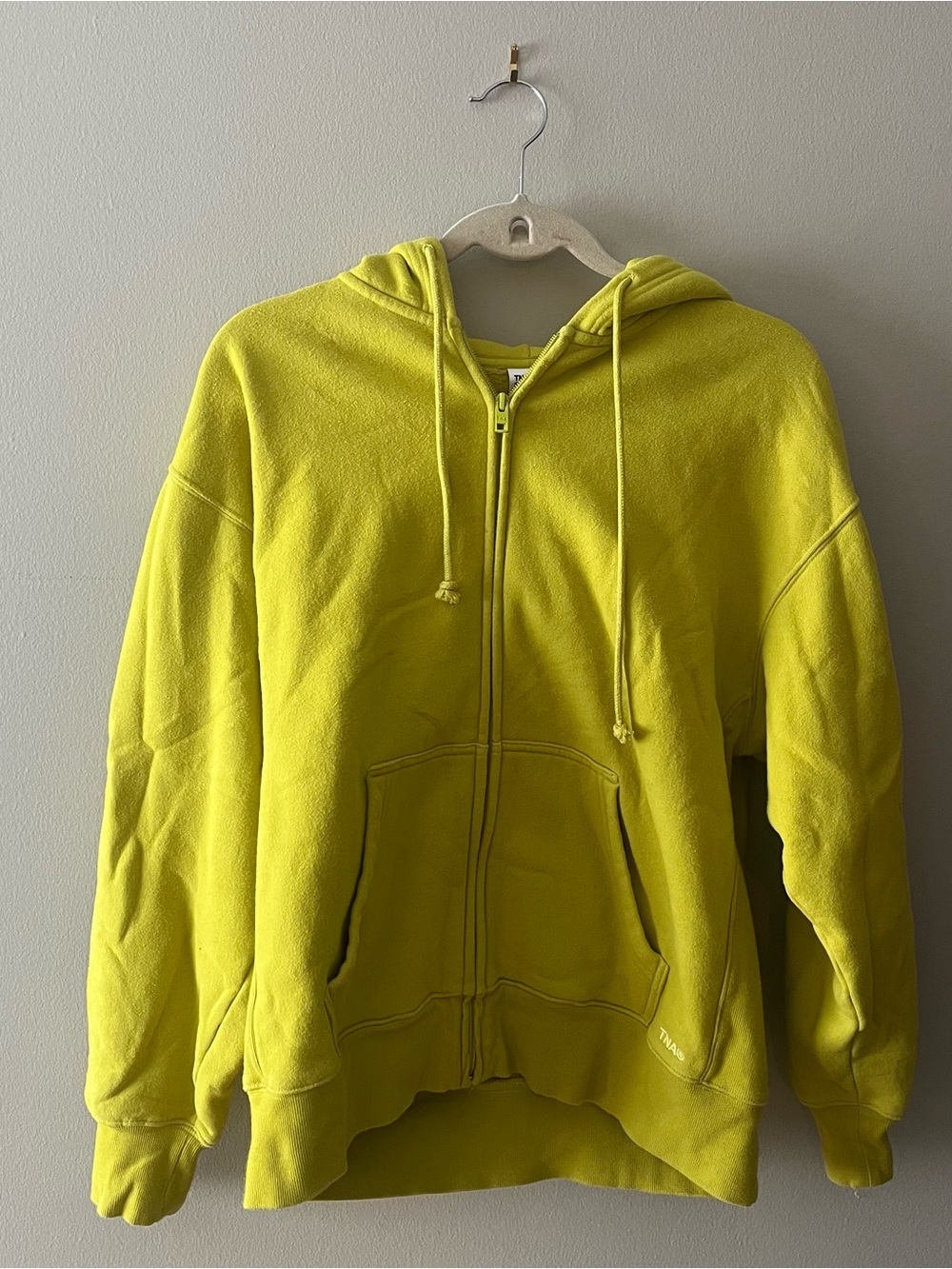 Aritzia Lemon/Lime Zip-Up Hoodie with Drawstring
